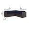 Flash Furniture Roan Indoor/Outdoor L-Shaped Sectional w/Coffee Table in Brown Wicker PE Rattan w/Navy Cushions BN-WS404-NV-BR-GG - alternate 10